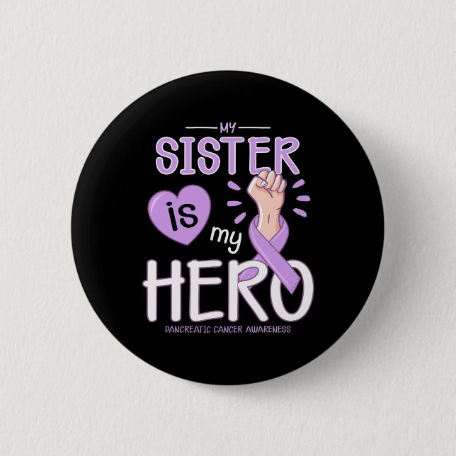 Meine Schwester ist mein Held-Bauchspeicheldrüsenk Button (Vorderseite)