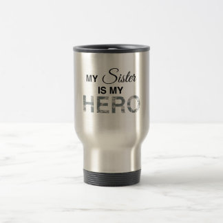 Meine Schwester ist mein Hero Digital Camouflage Reisebecher