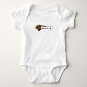 Meine Schwester ist Schokolade-Labrador - mehr Ras Baby Strampler