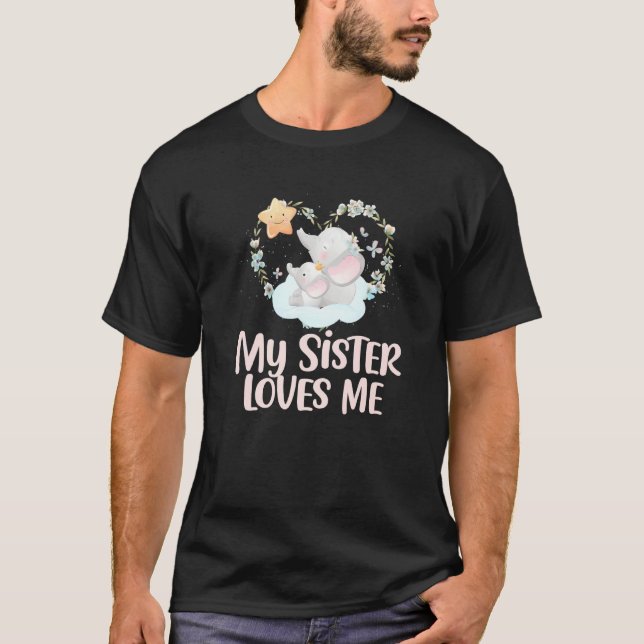 Meine Schwester Liebe Ich Niedlich Elephant Girl K T-Shirt (Vorderseite)