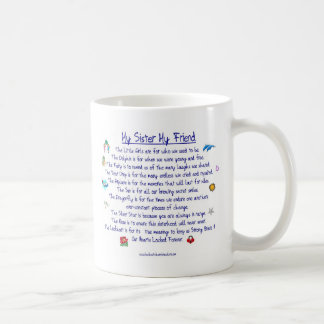 MEINE SCHWESTER mein Freundgedicht mit Grafiken Kaffeetasse