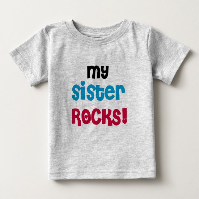 Meine Schwester Rocks Baby T-shirt (Vorderseite)