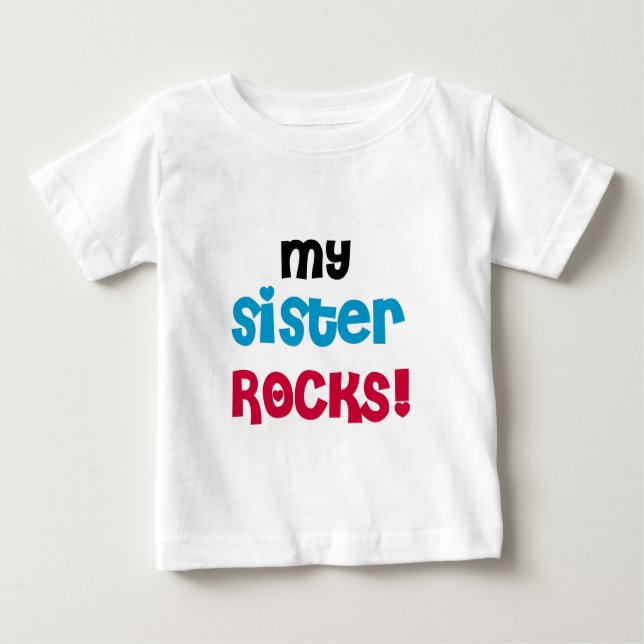 Meine Schwester Rocks Baby T-shirt (Vorderseite)