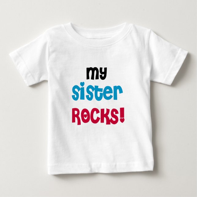 Meine Schwester Rocks Baby T-shirt (Vorderseite)