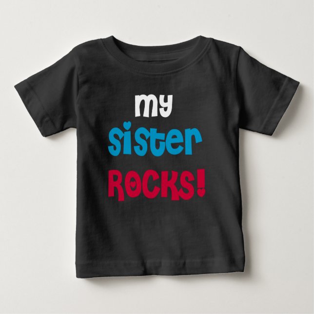 Meine Schwester Rocks Baby T-shirt (Vorderseite)