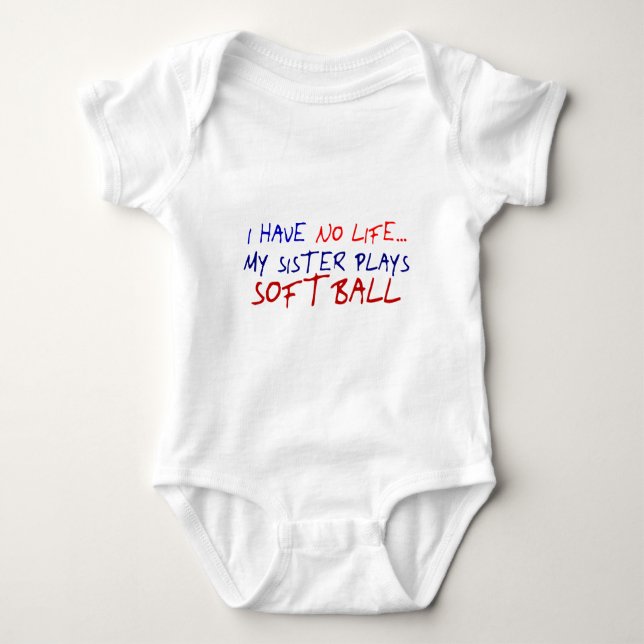 Meine Schwester spielt Softball Baby Strampler (Vorderseite)