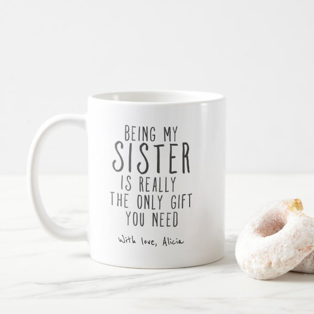 Meine Schwester Tasse Funny Sister Geschenk Tasse (Mit Donut)
