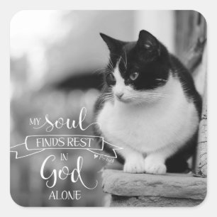 Meine Seele findet Ruhe - Ps 62:1 Quadratischer Aufkleber