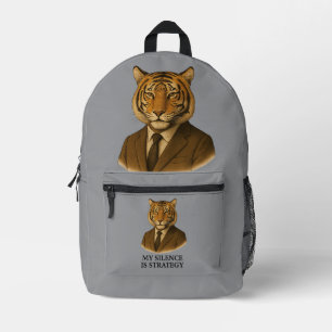 MEINE SILENZ IST STRATEGIE BEDRUCKTER RUCKSACK