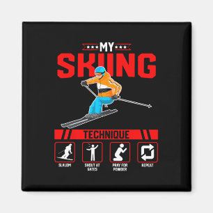 Meine Skitechnik - Funny Ski Snowboard Lover Sn Magnet