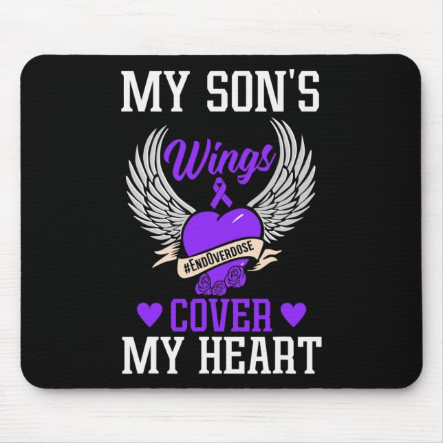Meine Söhne decken mein Herz ab - Überdosierung Mousepad (Vorne)