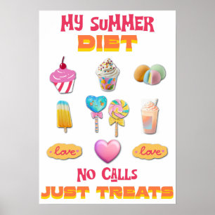 Meine Sommerdiät Keine Anrufe Nur Leckerlis Poster