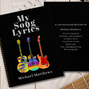 Meine Song-Texte Gitarrist Custom Notizbuch
