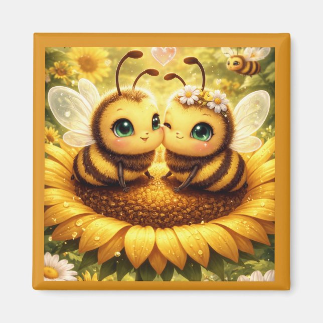 Meine Sonnenblume Biene Magnet (Vorne)
