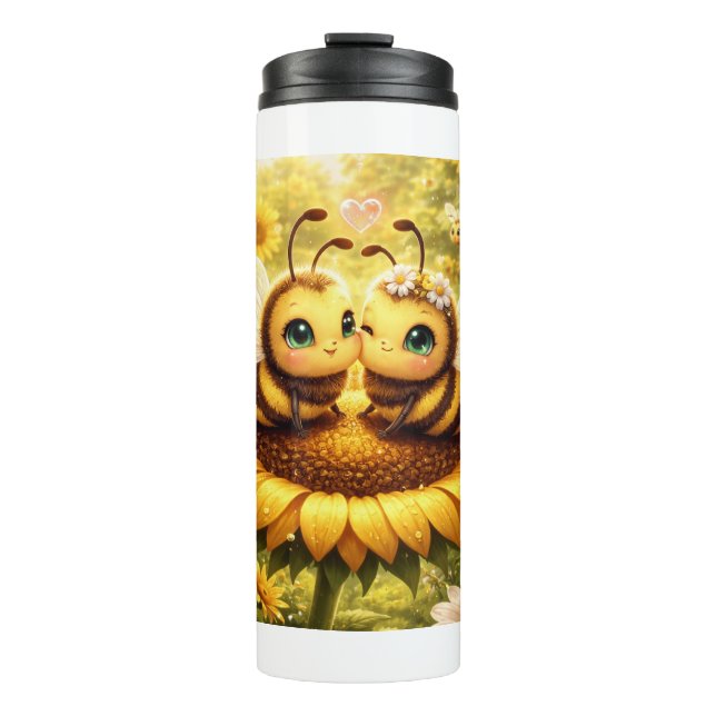 Meine Sonnenblume Biene Thermosbecher (Vorderseite)