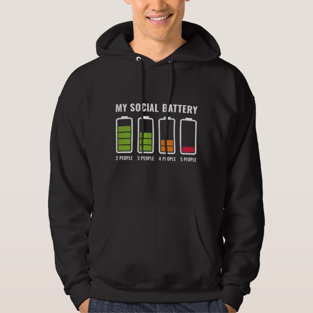 Meine Sozialbatterie Hoodie (Vorderseite)