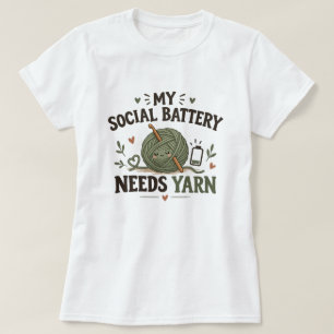 Meine soziale Batterie braucht Garn – Lustiges Cro T-Shirt