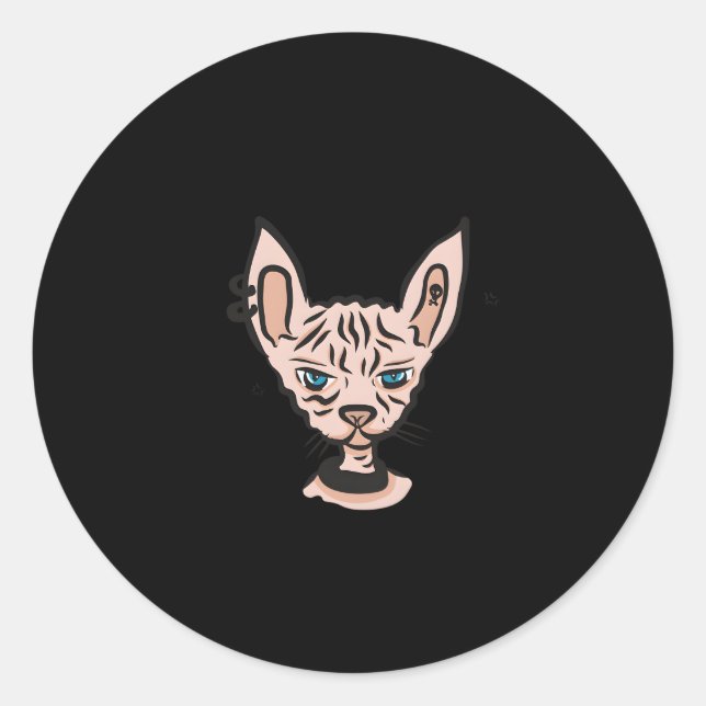 Meine Sphynx hält dich für zu haarlose katzenlose  Runder Aufkleber (Vorderseite)