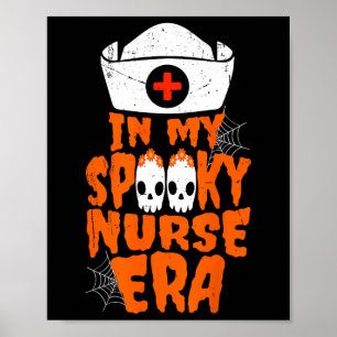 Meine Spooky Nurse Era Funny Halloween Witchy Spoo Poster