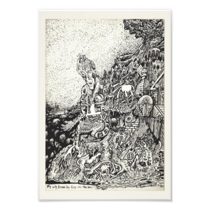 Meine Stadt wurde durch Feuer ins Meer getrieben. Fotodruck