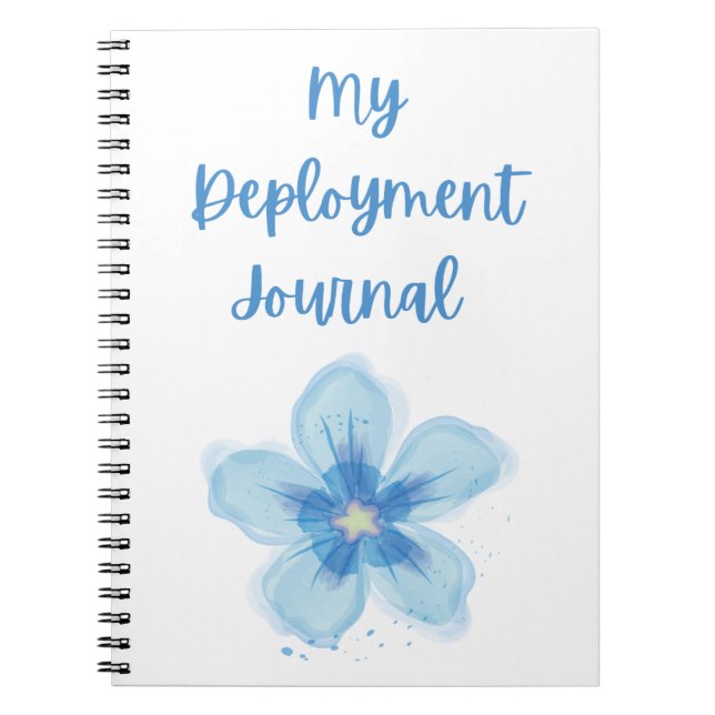 Meine Stationierung Journal mit blauer Blume Notizblock (Vorderseite)