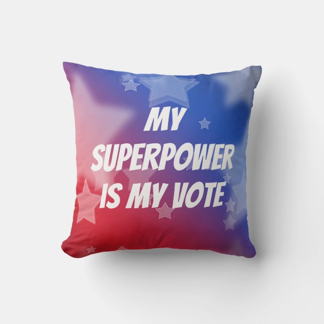 Meine Supermacht ist meine Stimme Kissen (Vorderseite)