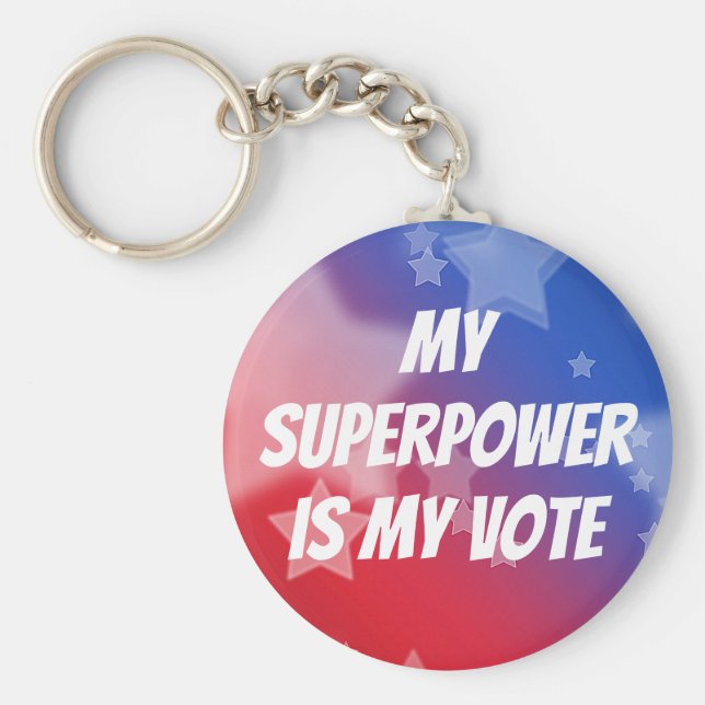 Meine Supermacht ist meine Stimme Schlüsselanhänger (Vorne)