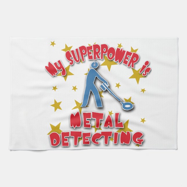 Meine Supermacht ist Metallentdeckung Geschirrtuch (Horizontal)