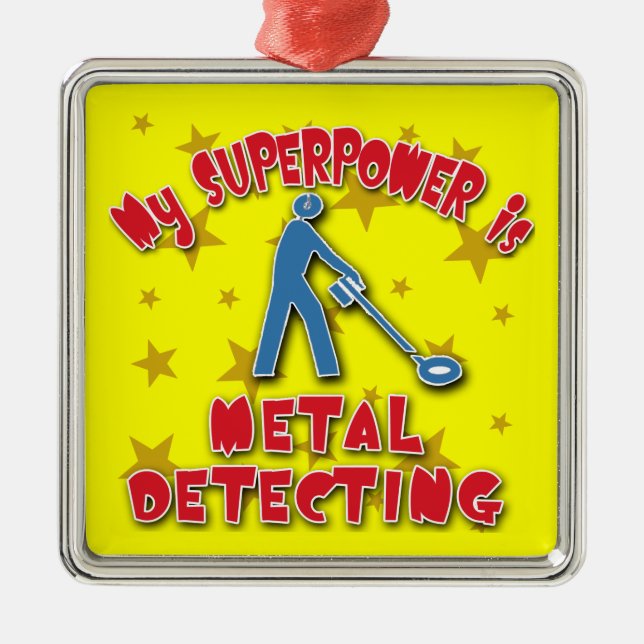 Meine Supermacht ist Metallentdeckung Ornament Aus Metall (Vorne)