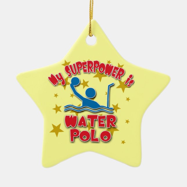 Meine Supermacht ist Wasserball Keramik Ornament (Vorne)