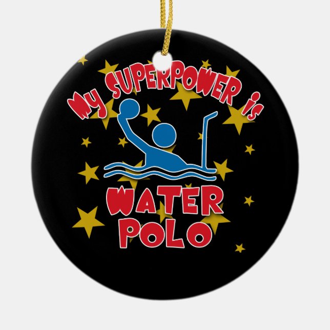 Meine Supermacht ist Wasserball Keramikornament (Vorne)