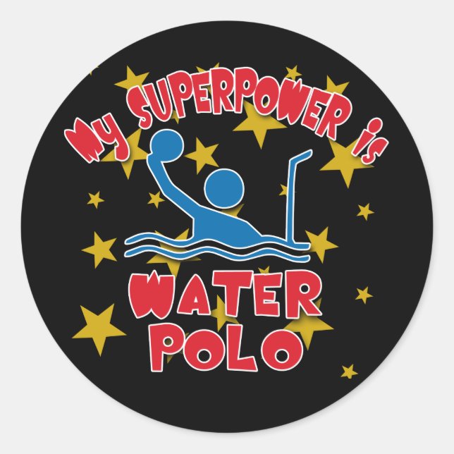 Meine Supermacht ist Water Polo Runder Aufkleber (Vorderseite)