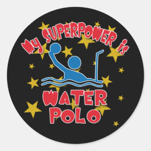 Meine Supermacht ist Water Polo Runder Aufkleber