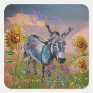 meine süße Esther, Esel, wilde Blume Quadratischer Aufkleber
