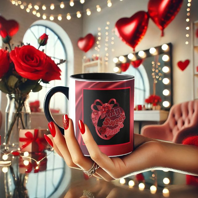 Meine süße Herz Red Shiny Valentine Coffee Tasse (Von Creator hochgeladen)
