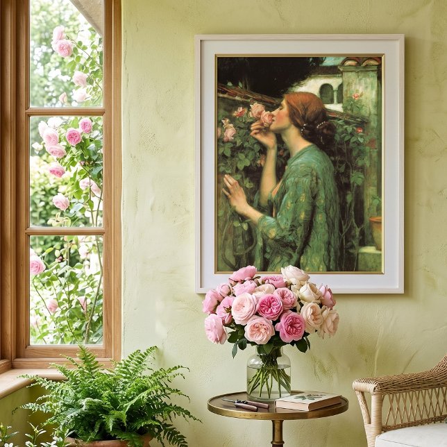 Meine süße Rose, oder Soul der Rose von Waterhouse Poster (My Sweet Rose (aka The Soul of the Rose) by JW Waterhouse is a Victorian Pre-Raphaelite painting.)