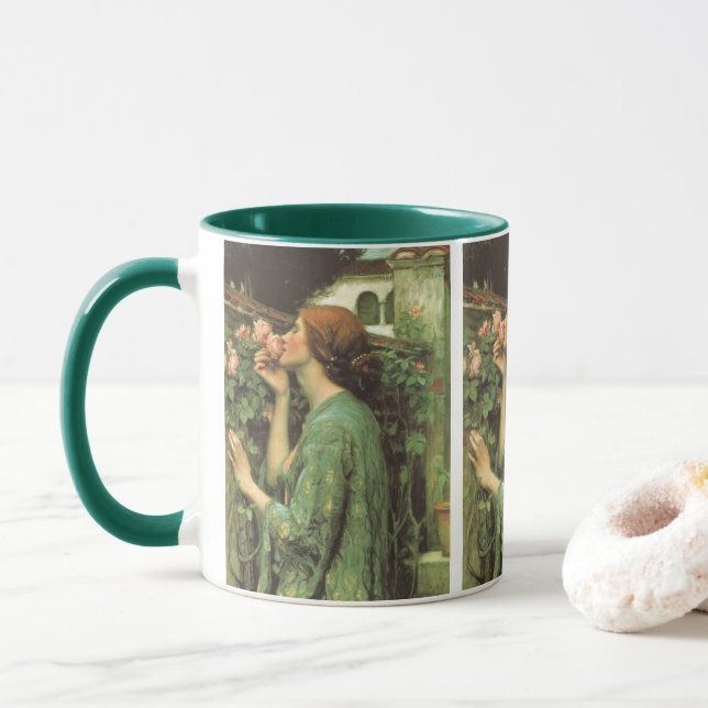 Meine süße Rose, oder Soul der Rose von Waterhouse Tasse (Mit Donut)