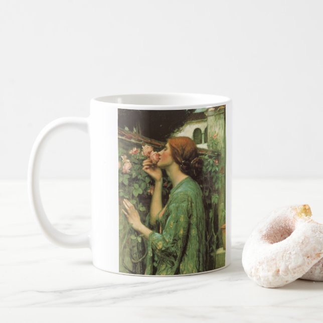 Meine süße Rose, oder Soul der Rose von Waterhouse Tasse (Mit Donut)
