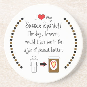 Meine Sussexspaniel-Liebe-Erdnussbutter Sandstein Untersetzer