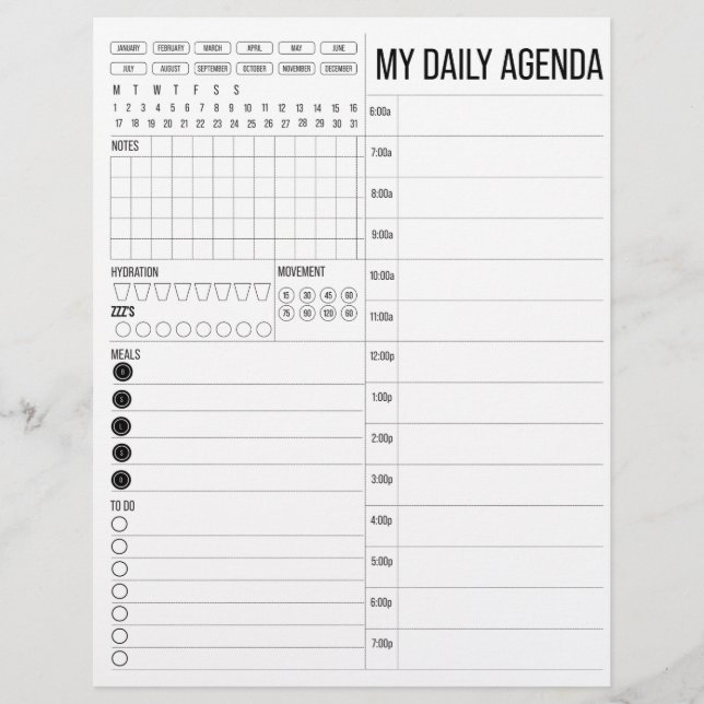 Meine Tagesagenda (Vorderseite)