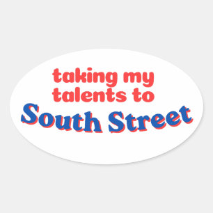 Meine Talente auf der South Street   Philly bball Ovaler Aufkleber