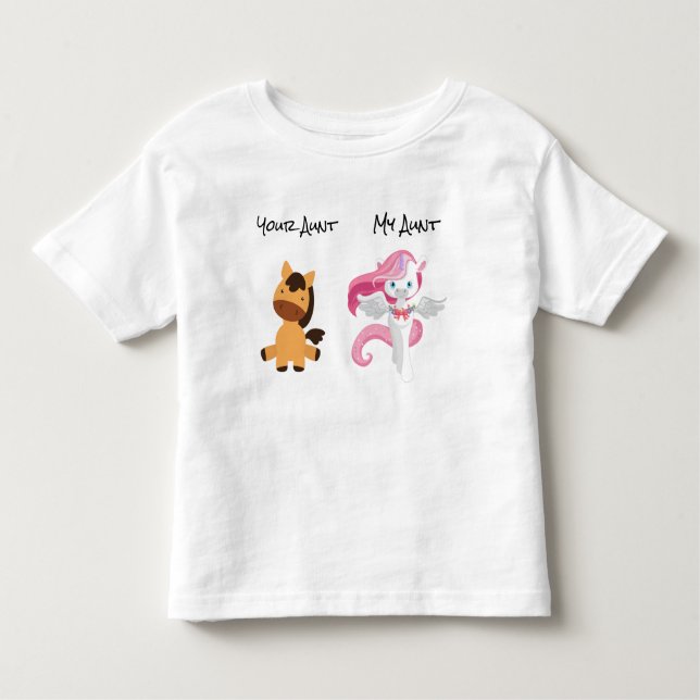 Meine Tante Dein Pferd Einhorn Art Spaß Niece Neph Kleinkind T-shirt (Vorderseite)