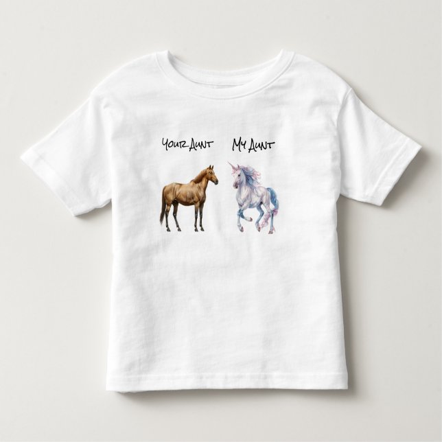 Meine Tante Dein Pferd Einhorn Art Spaß Niece Neph Kleinkind T-shirt (Vorderseite)