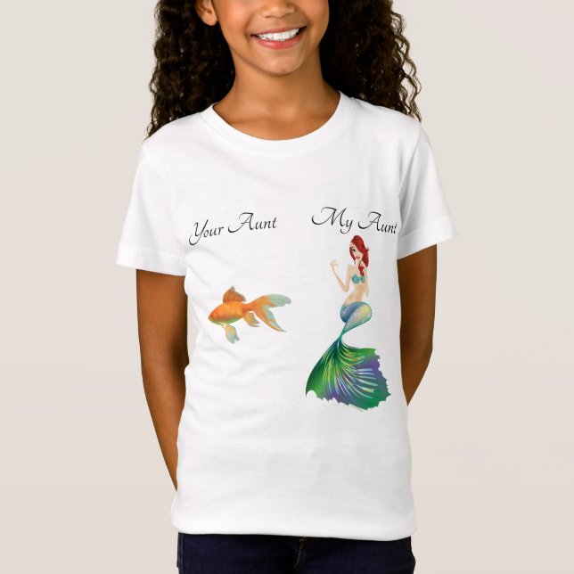 Meine Tante Goldfish Meerjungfrau Funny Niedlich G T-Shirt (Vorderseite)