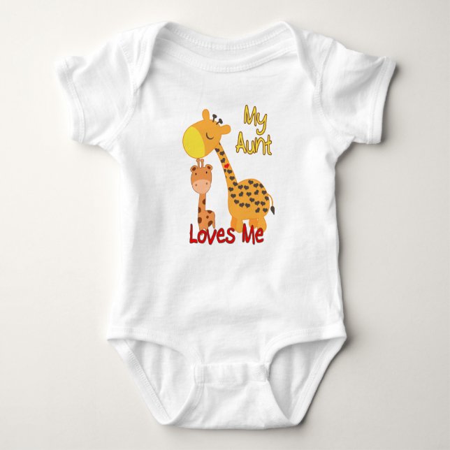 Meine Tante Loves Me Giraffe Baby Strampler (Vorderseite)