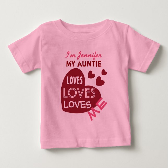 Meine Tante Loves Me mit rote Baby T-shirt (Vorderseite)