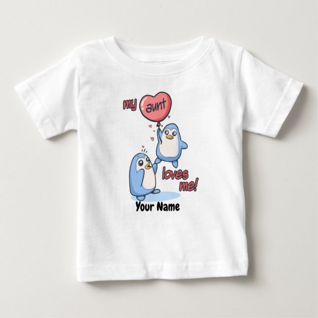 Meine Tante Loves Me Penguins Baby T-shirt (Vorderseite)