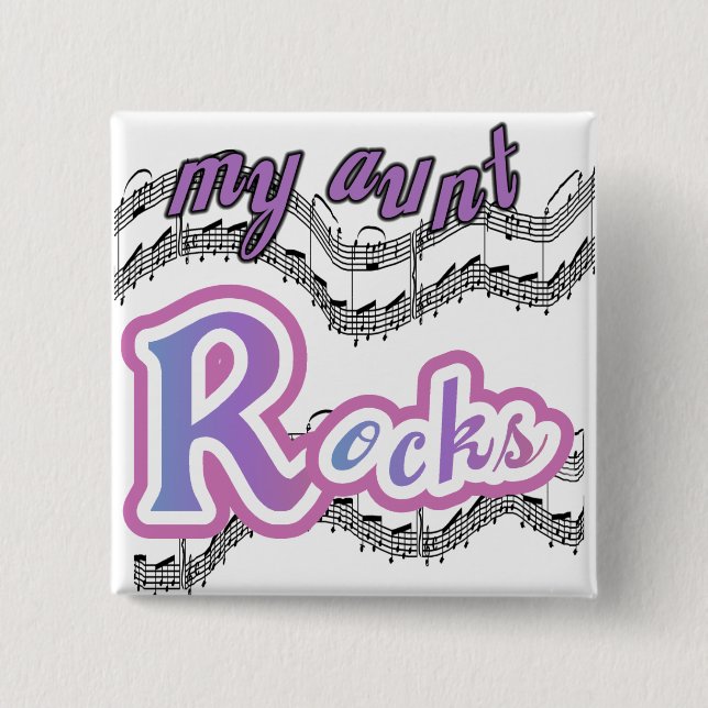 Meine Tante Rocks Tshirts und Geschenke Button (Vorderseite)