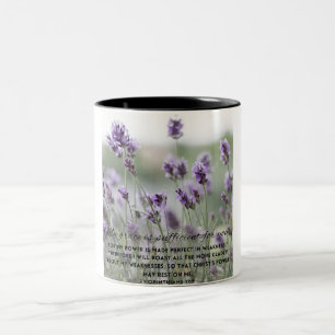 Meine Tasse "Grace Purple Flowers Bible Verse"