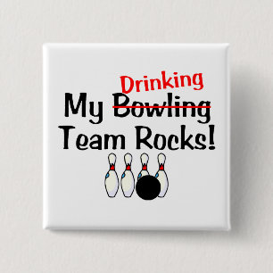 Meine Team-Felsen des Bowlings-(Trinken) Button